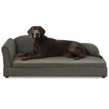 55" Oversized Pet Sofa – Premium Olive Green Linen Orthopedic Lounge Couch for Medium & Large Dogs