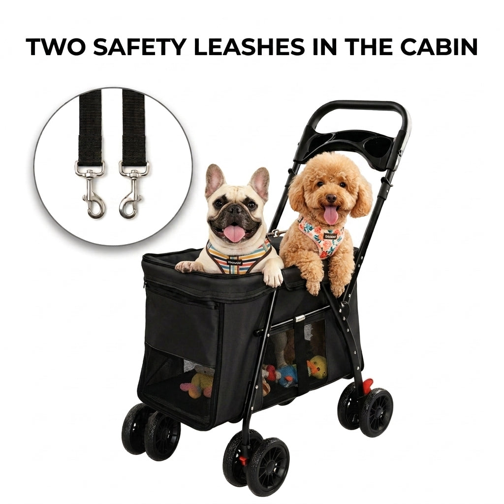 Vista Panoramic Pet Stroller –Spacius Cabin-Terrain Travel System