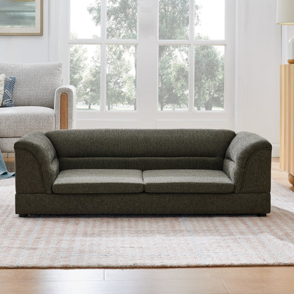 52" Oversized Premium Linen Dog Sofa – Elevated Pet Couch with Curved Armrests & Joint-Supportive Foam for Large & Extra Large Dogs