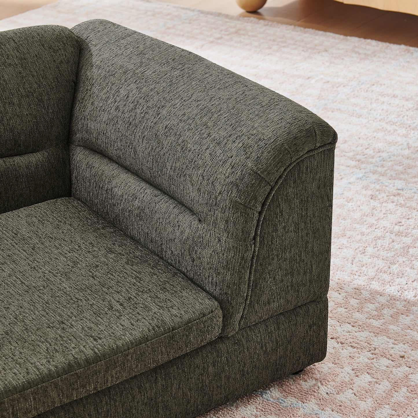 52" Oversized Premium Linen Dog Sofa – Elevated Pet Couch with Curved Armrests & Joint-Supportive Foam for Large & Extra Large Dogs