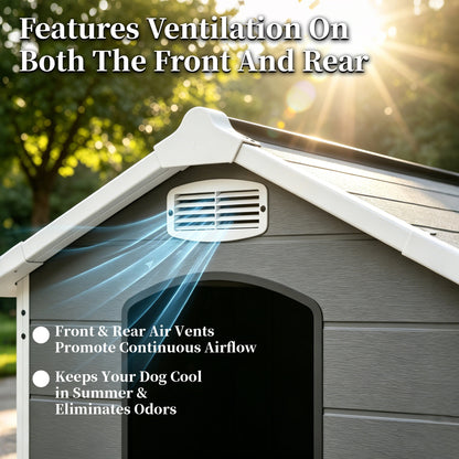 50.5" Heavy-Duty Outdoor & Indoor Dog House – Weatherproof Double-Wall Sanctuary for Large Breeds