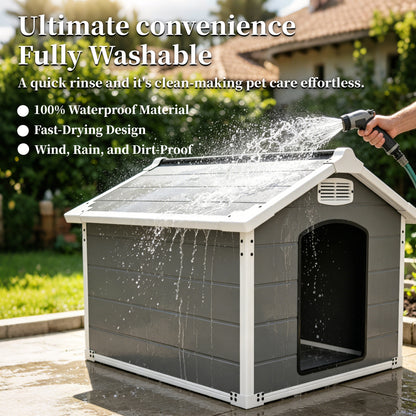 50.5" Heavy-Duty Outdoor & Indoor Dog House – Weatherproof Double-Wall Sanctuary for Large Breeds