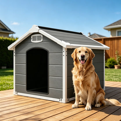 50.5" Heavy-Duty Outdoor & Indoor Dog House – Weatherproof Double-Wall Sanctuary for Large Breeds