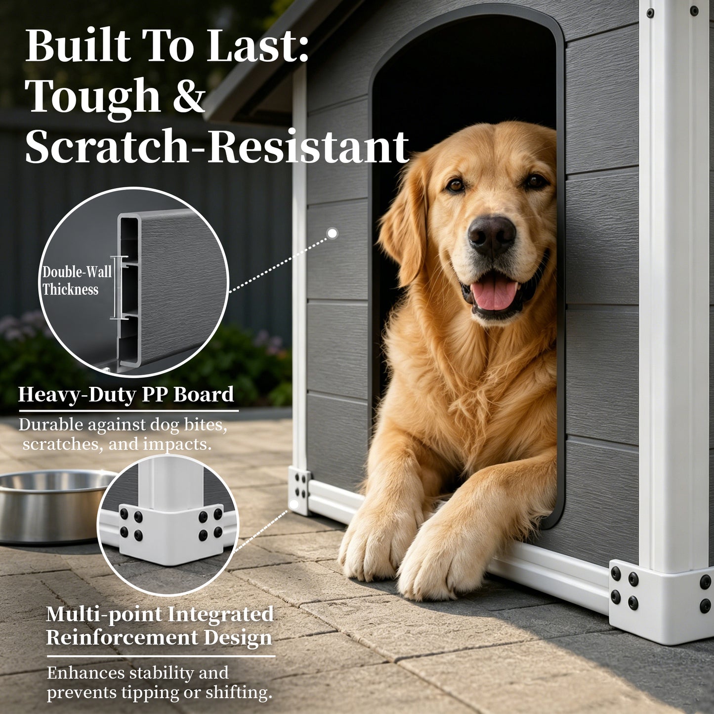 50.5" Heavy-Duty Outdoor & Indoor Dog House – Weatherproof Double-Wall Sanctuary for Large Breeds