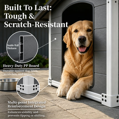 50.5" Heavy-Duty Outdoor & Indoor Dog House – Weatherproof Double-Wall Sanctuary for Large Breeds