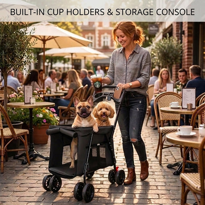 Vista Panoramic Pet Stroller –Spacius Cabin-Terrain Travel System