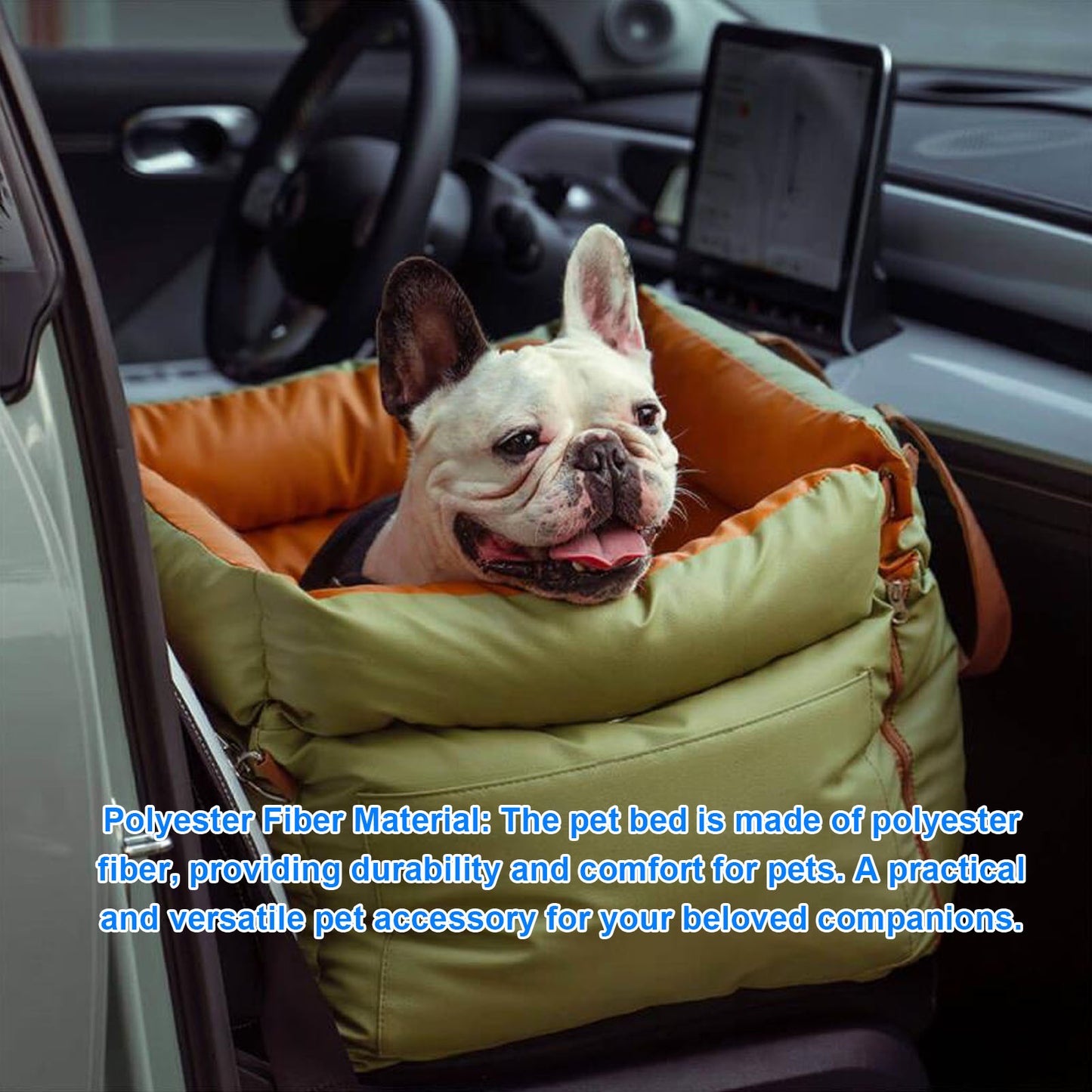 Car Pet Bed Portable Travel Outdoor Detachable Washable Pet Car Seat with Harness for Dogs Cats