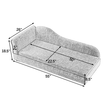 55" Oversized Pet Sofa – Premium Olive Green Linen Orthopedic Lounge Couch for Medium & Large Dogs