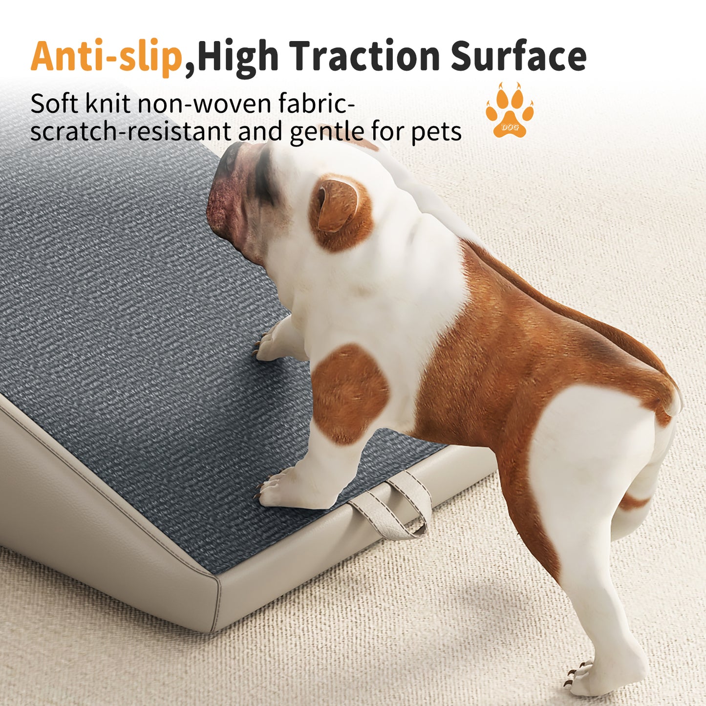 2-in-1 Foldable Wooden Pet Stairs – Multi-Functional Convertible Split Ottoman Dog Ramp for Bed & Couch