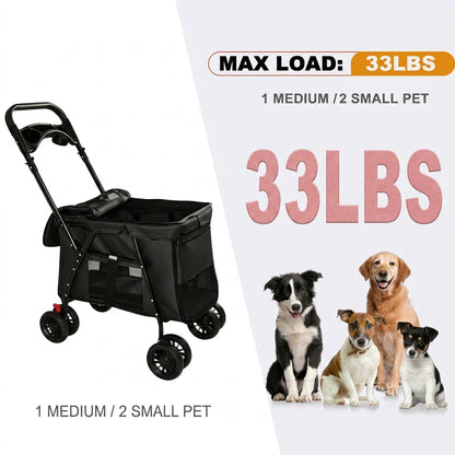 Vista Panoramic Pet Stroller –Spacius Cabin-Terrain Travel System