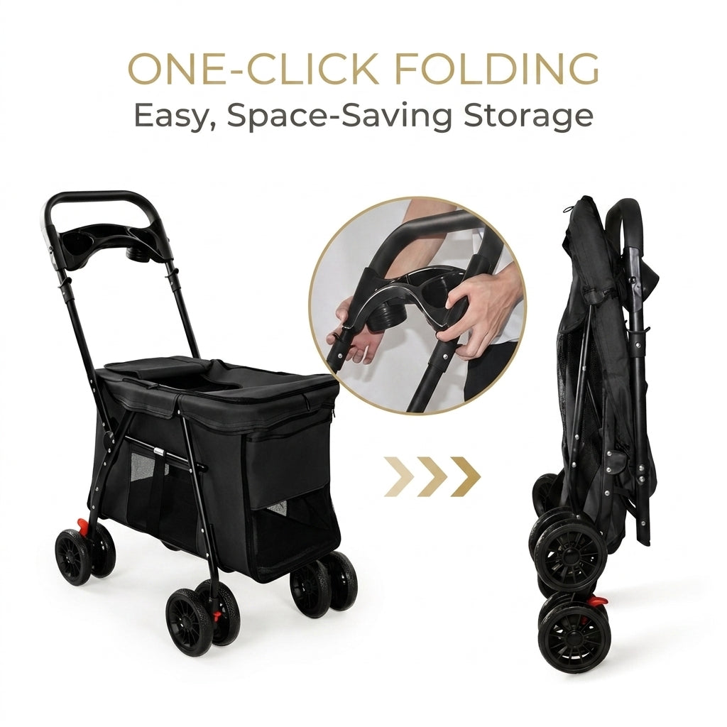 Vista Panoramic Pet Stroller –Spacius Cabin-Terrain Travel System