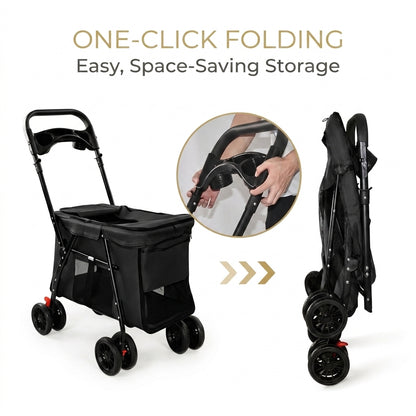Vista Panoramic Pet Stroller –Spacius Cabin-Terrain Travel System