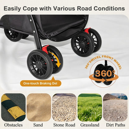 Vista Panoramic Pet Stroller –Spacius Cabin-Terrain Travel System