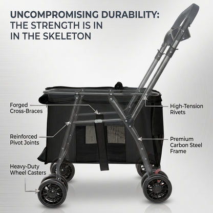 Vista Panoramic Pet Stroller –Spacius Cabin-Terrain Travel System
