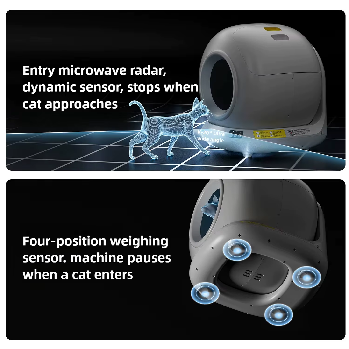 Automatic Cat Litter Box 78L Extra Large App Smart Controlled Litter Box Self-Cleaning Cat Toilet